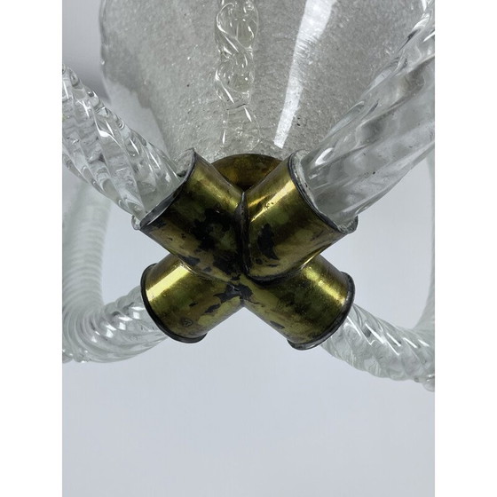 Image 1 of Lampe suspendue vintage en verre de Murano Art Deco par Ercole Barovier, Italie années 1930