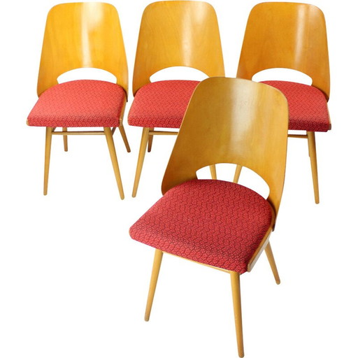 Ensemble de 4 chaises de salle à manger vintage en hêtre par Oswald Haerdtl pour Thonet, 1960