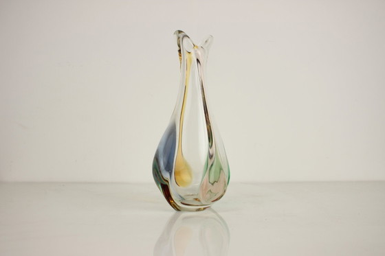 Image 1 of Vase en verre d'art de Bohème par Josef Hospodka, 1960's