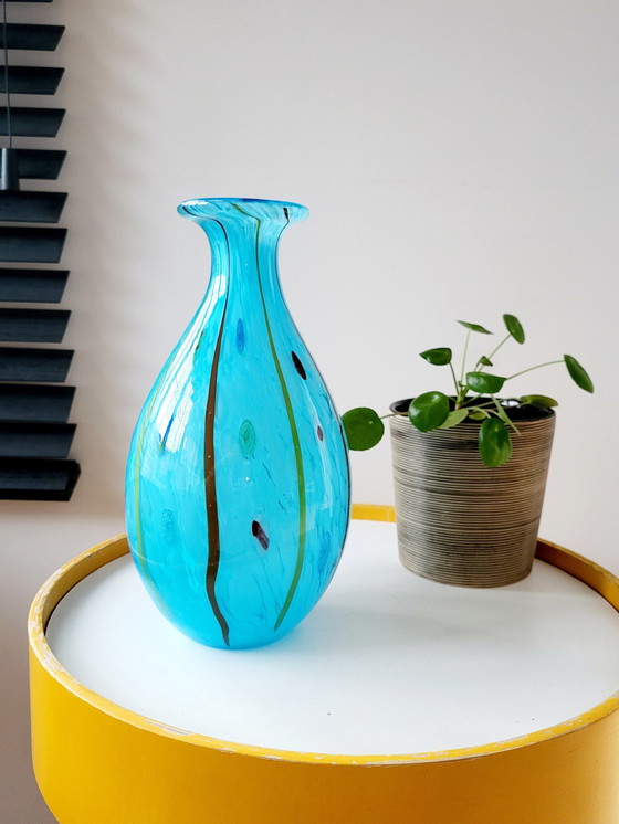 Image 1 of Vase multicolore en verre, style rétro, années 1980, Murano, Italie