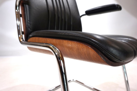 Image 1 of Martin Stoll Set Of 4 Leather Dining/Conference Chairs By Prof. Karl Dittert