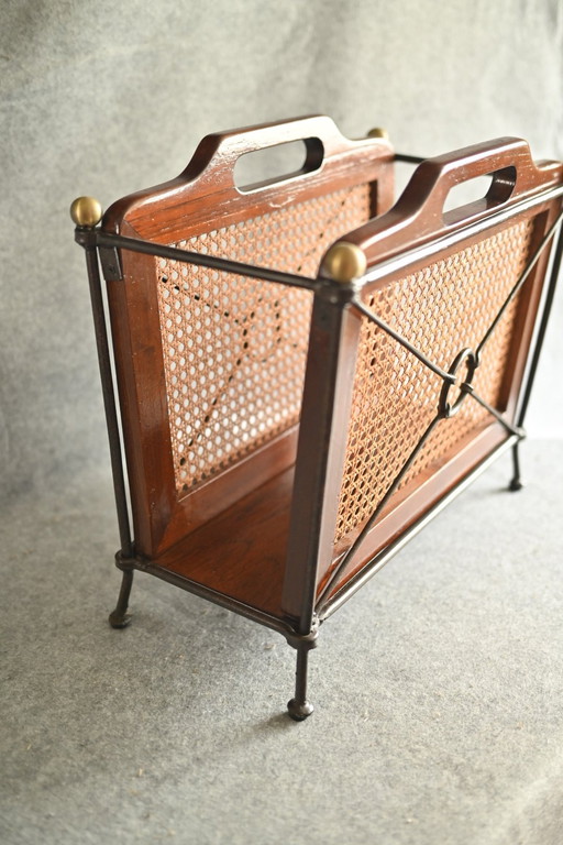 Grange - Vintage - Acajou - Porte-revues - Magazin Rack - Made in France