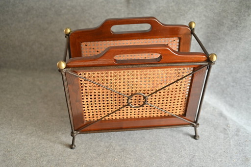 Grange - Vintage - Acajou - Porte-revues - Magazin Rack - Made in France