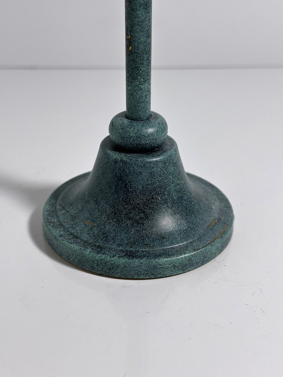 Image 1 of Vintage Postmoderne Chandelier Métal Turquoise Vert Patine 1980 1990 Chandelier 80Er 90Er Ferronnerie d'art