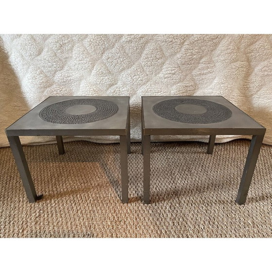 Image 1 of Marc D Haennens table paire vintage en aluminium, 1970