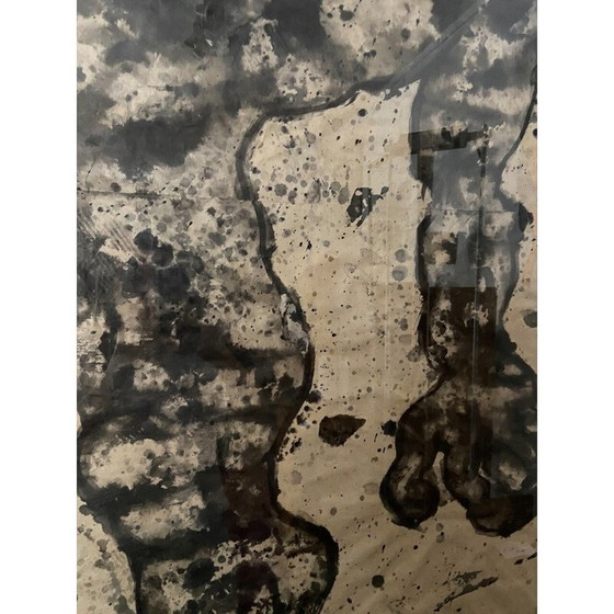 Image 1 of Encre de Chine vintage sur papier "Torse" par Elvire Ferle, 1990