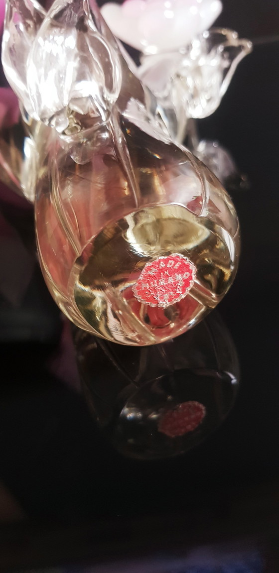 Image 1 of Archimede Seguso Verre de Murano Opaline Rose Oiseaux sur la branche