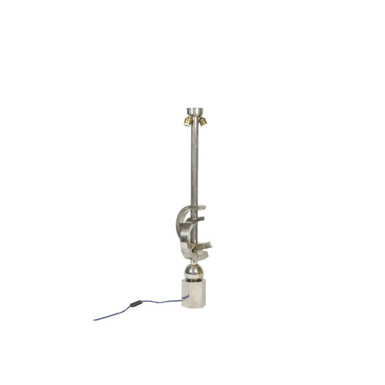 Image 1 of Lampe sculpturale vintage en métal chromé, 1970