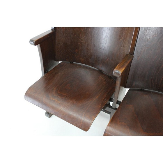 Image 1 of Banc de cinéma vintage 2 places en contreplaqué de hêtre pour Ton, Tchécoslovaquie 1970