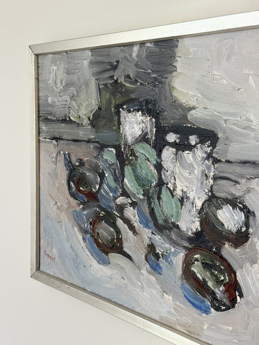 Peinture à l'huile suédoise des années 1970