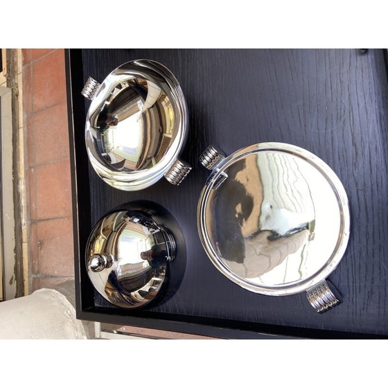 Image 1 of Centre de table vintage en acier inoxydable Uan 1930s