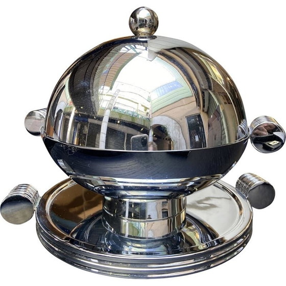 Image 1 of Centre de table vintage en acier inoxydable Uan 1930s