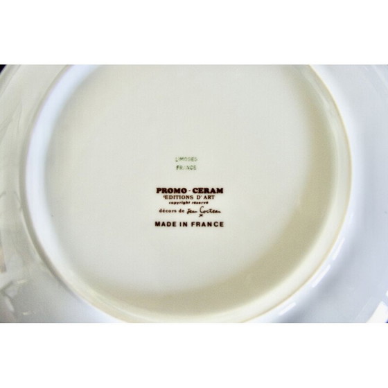 Image 1 of Assiette vintage en porcelaine de Jean Cocteau, 1970