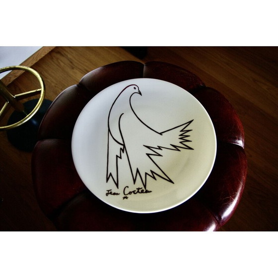 Image 1 of Assiette vintage en porcelaine de Jean Cocteau, 1970