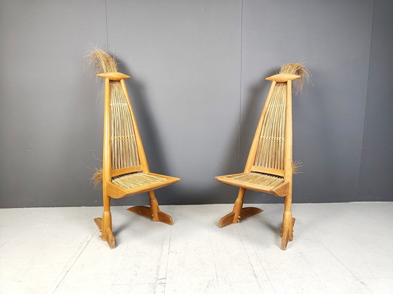 Image 1 of Paire de chaises scuplturales ethniques, 1970S