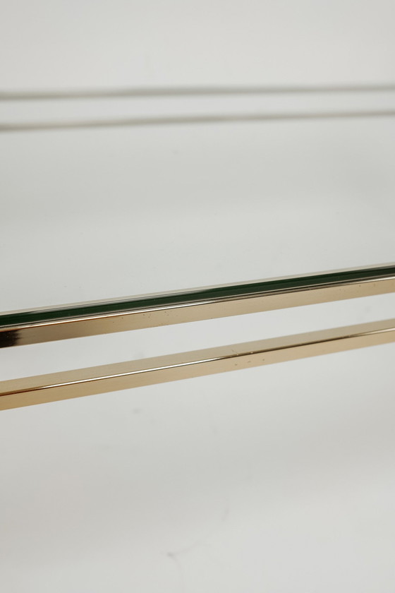 Image 1 of Table basse vintage en laiton et verre