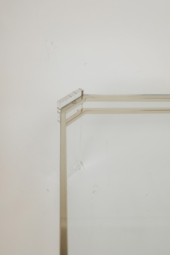 Image 1 of Table basse vintage en laiton et verre