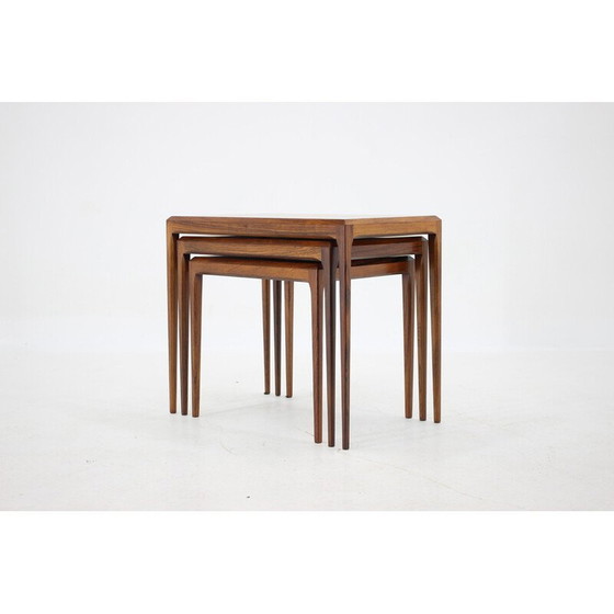 Image 1 of Tables gigognes vintage en bois de rose par Johannes Andersen pour Cfc Christensen of Silkeborg, Danemark années 1960