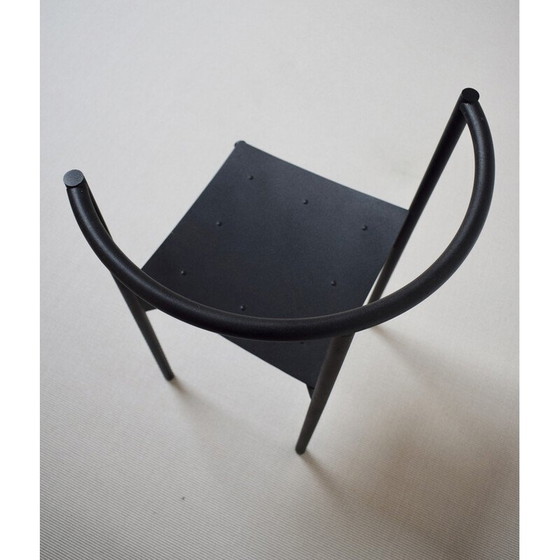Image 1 of Paire de chaises vintage Wendy Wright en métal laqué noir mat par Philippe Starck pour Disform, 1986