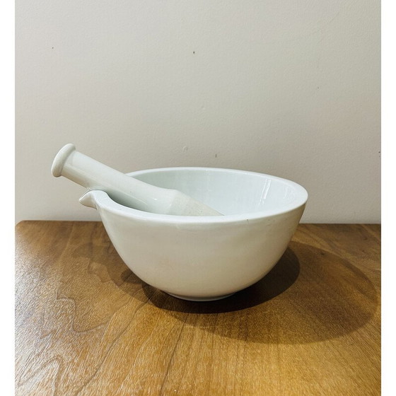 Image 1 of Mortier et pilon vintage en porcelaine, France