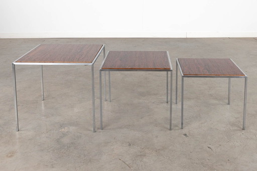 Ensemble de tables d'appoint avec plateau réversible