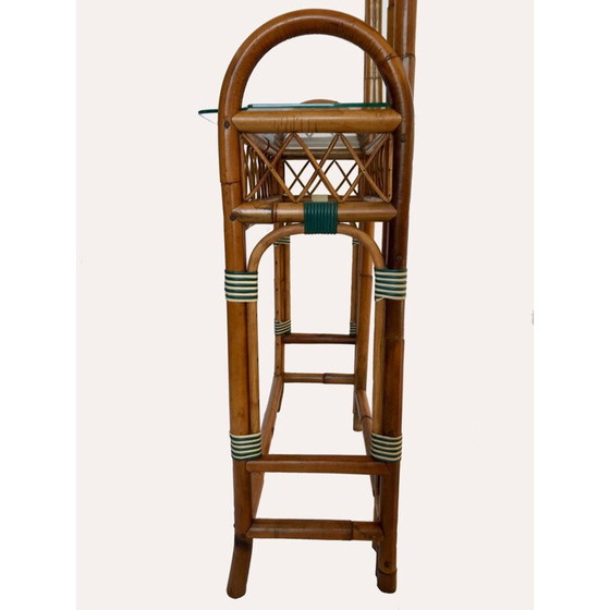 Image 1 of Console d'entrée vintage en rotin Carlo Giudici Italie années 1920