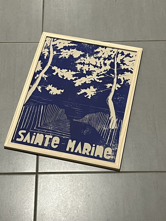 Image 1 of Linogravure Sainte-Marine #2. 