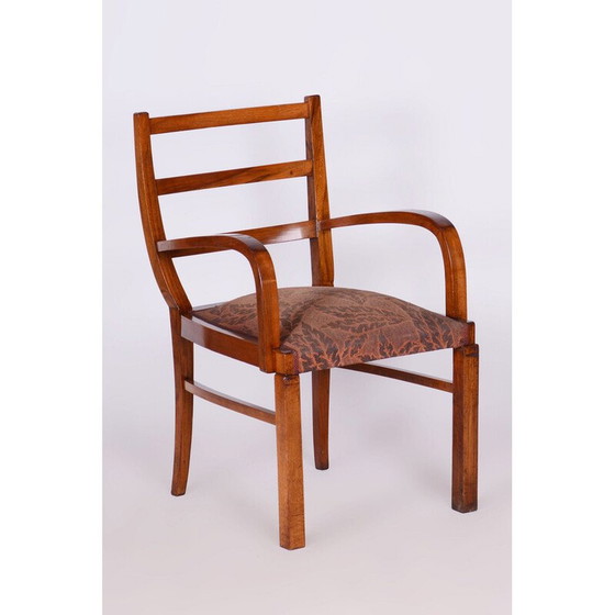 Image 1 of Fauteuil vintage Art Déco en noyer, Tchécoslovaquie 1920