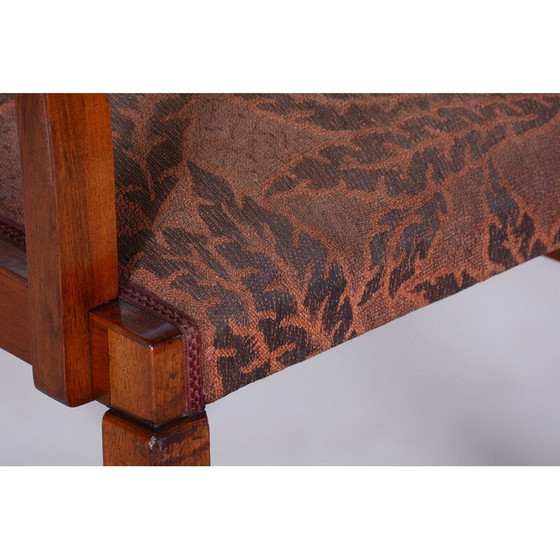 Image 1 of Fauteuil vintage Art Déco en noyer, Tchécoslovaquie 1920