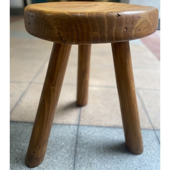 Image 1 of Tabouret vintage en pin de Charlotte Perriand, 1966