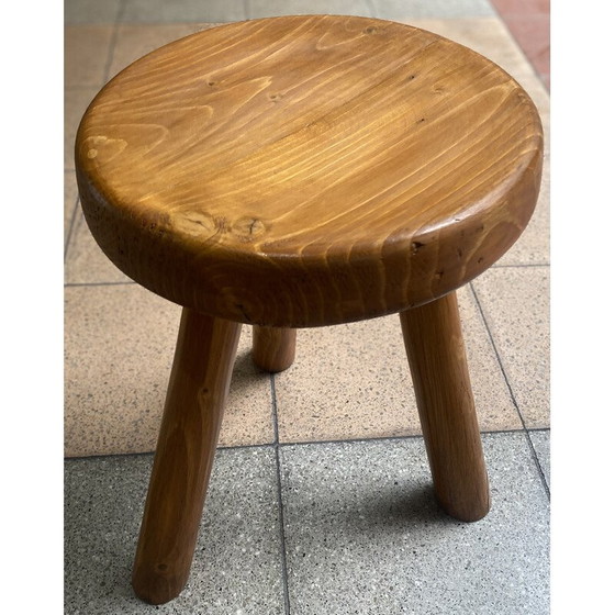 Image 1 of Tabouret vintage en pin de Charlotte Perriand, 1966
