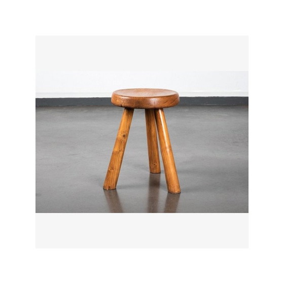 Image 1 of Tabouret vintage en pin de Charlotte Perriand, 1966