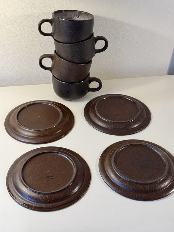 Image 1 of Tasses et soucoupes vintage Ceramano Allemagne de l'Ouest 50S 60S