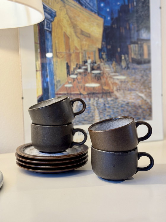 Image 1 of Tasses et soucoupes vintage Ceramano Allemagne de l'Ouest 50S 60S