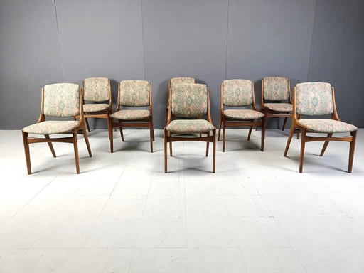 Ensemble de 6 chaises de salle à manger scandinaves, 1960S