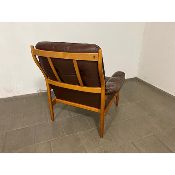 Image 1 of Fauteuil en cuir vintage par Göte Möbler pour Nassjo, Suède 1970