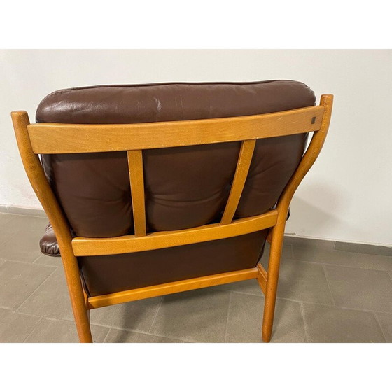 Image 1 of Fauteuil en cuir vintage par Göte Möbler pour Nassjo, Suède 1970