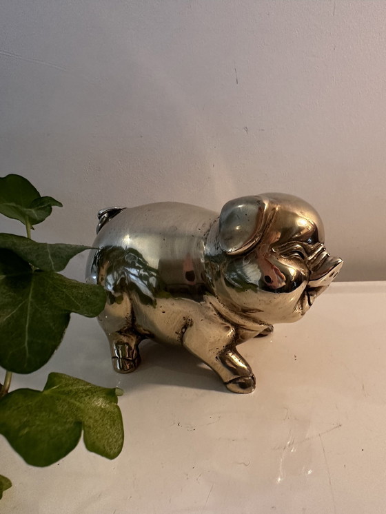 Image 1 of Figurine vintage en laiton Porcinet