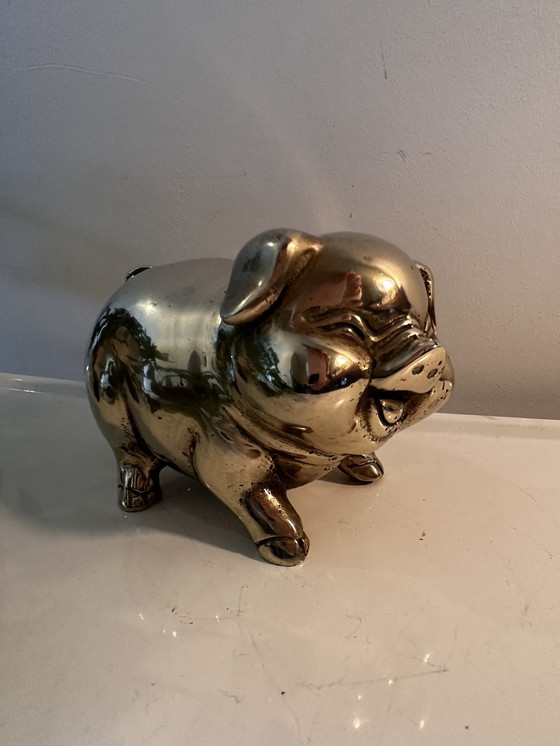 Image 1 of Figurine vintage en laiton Porcinet