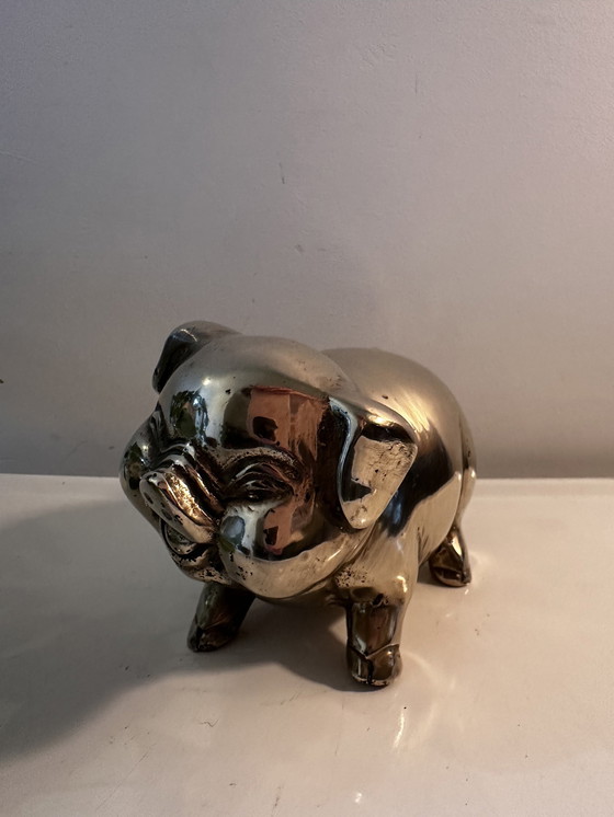 Image 1 of Figurine vintage en laiton Porcinet