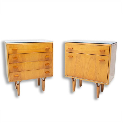 Paire de tables de nuit du milieu du siècle par Frantisek Mezulanik, 1970