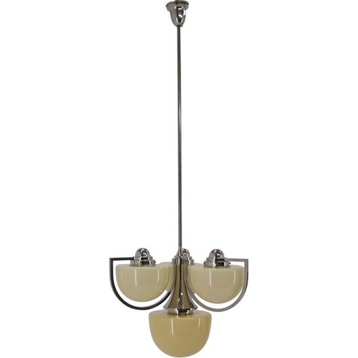 Lustre Vintage Art Déco à 4 flammes, 1930