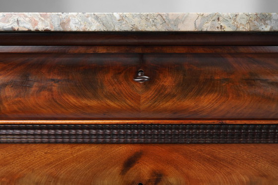 Image 1 of Commode Louis Philippe avec plateau en marbre rose, 1850S
