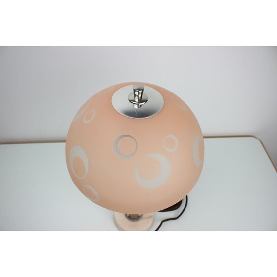 Image 1 of Lampe de table vintage en métal et verre par Kámen, Tchécoslovaquie 1950