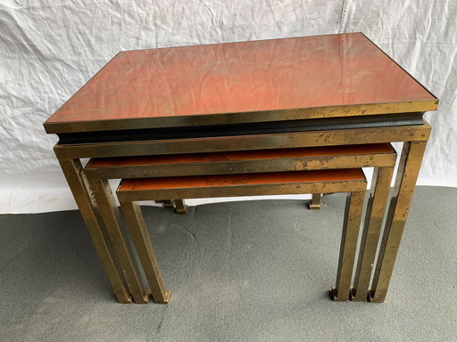 Tables gigognes Guy Lefevre Laqueur 1970