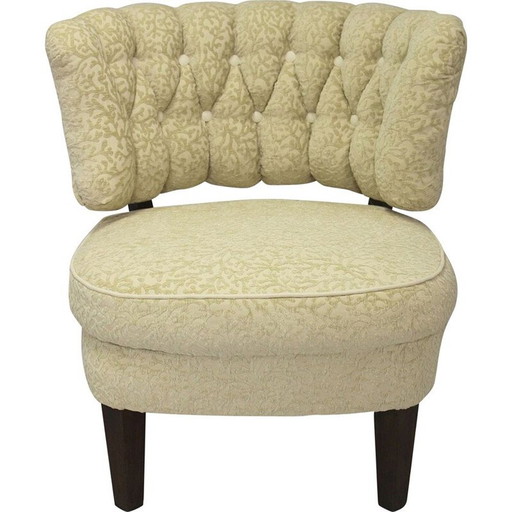 Fauteuil vintage en velours par Otto Schulz pour Casal, Suède 1940