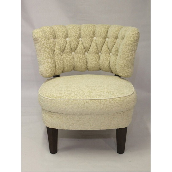 Image 1 of Fauteuil vintage en velours par Otto Schulz pour Casal, Suède 1940