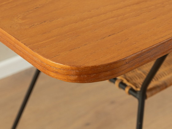 Image 1 of Table basse 1950S avec étagère en raphia