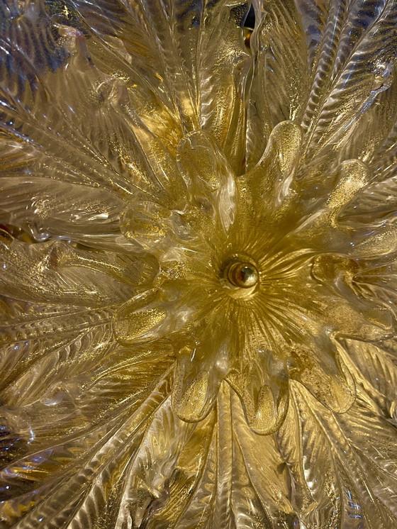 Image 1 of Plafonnier Barovier & Toso Verre doré Murano, Italie, 1980