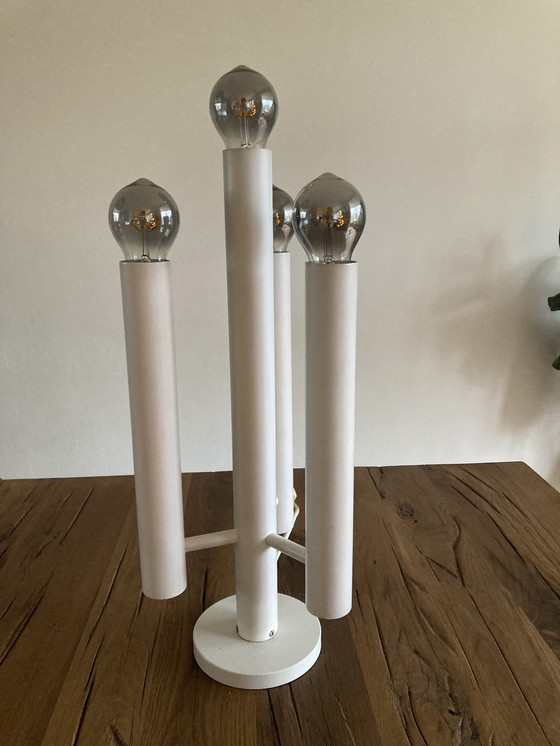 Image 1 of Mid Century Lampe de table design suisse Temde '60 White Vintage